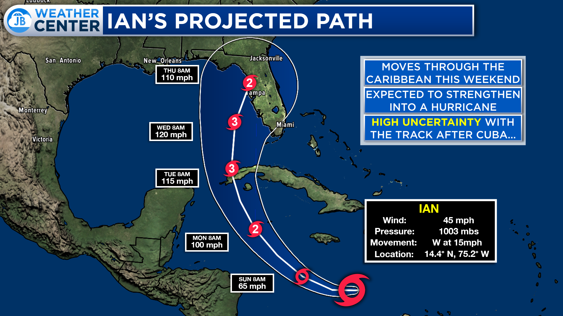 Tropical Storm Ian a Mainland US Threat JB Weather