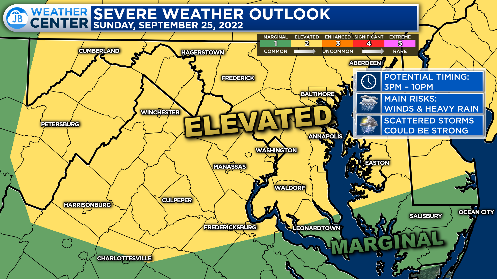 Sunday's Forecast: Elevated Risk Of PM Severe Storms - JB Weather