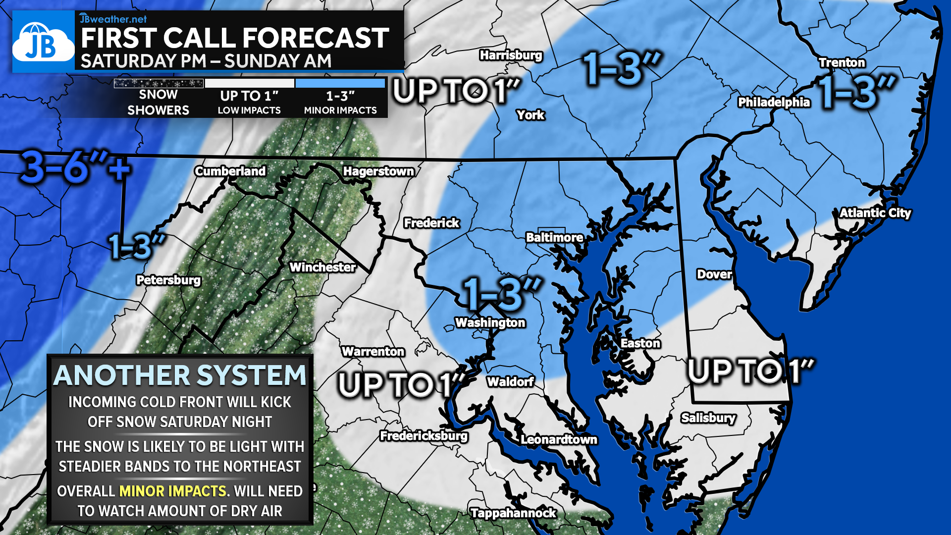 First Call: Light Snow Likely Saturday Night, Minor Impacts Expected