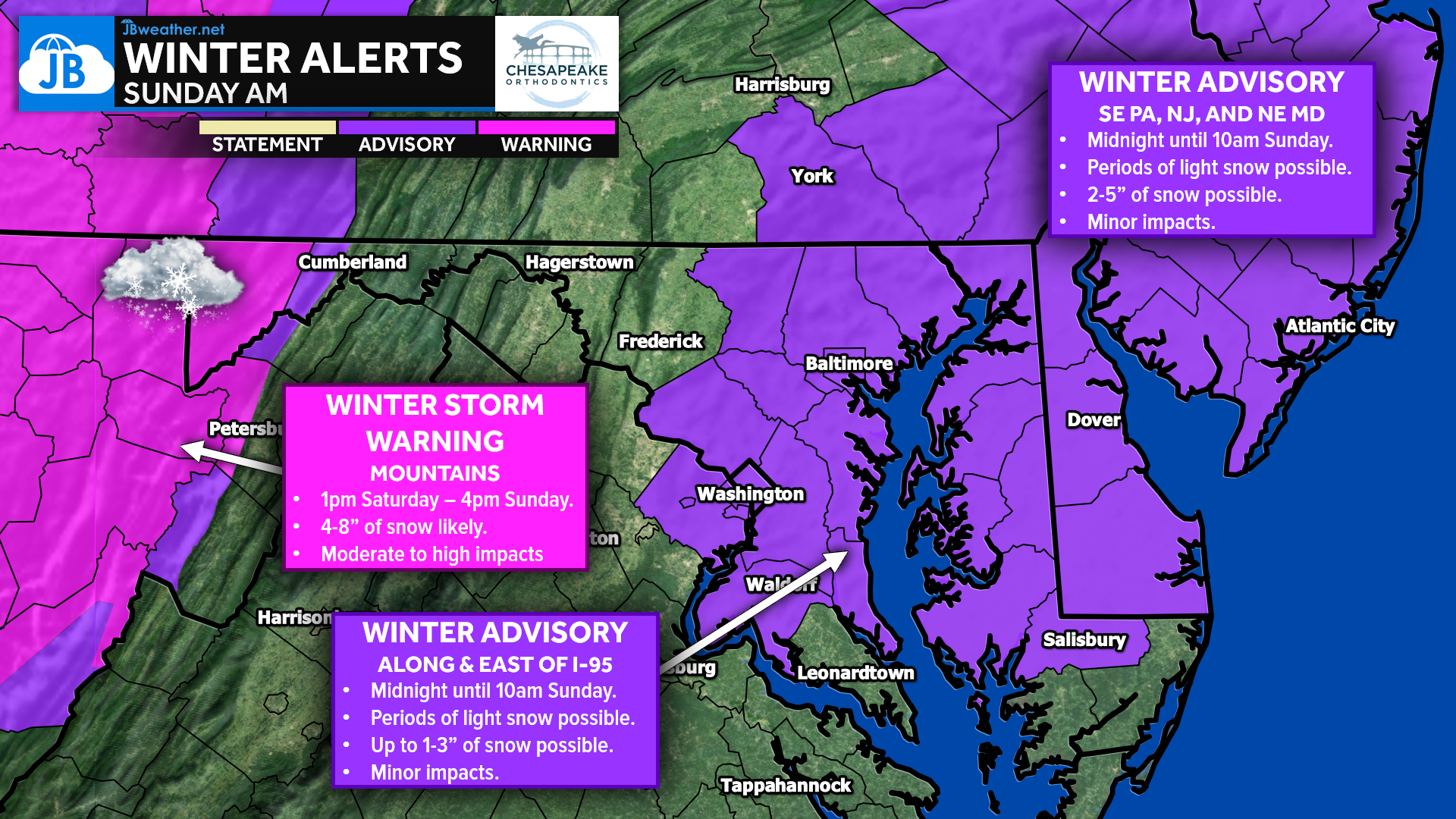 Winter Weather Advisory Issued for Sunday Morning