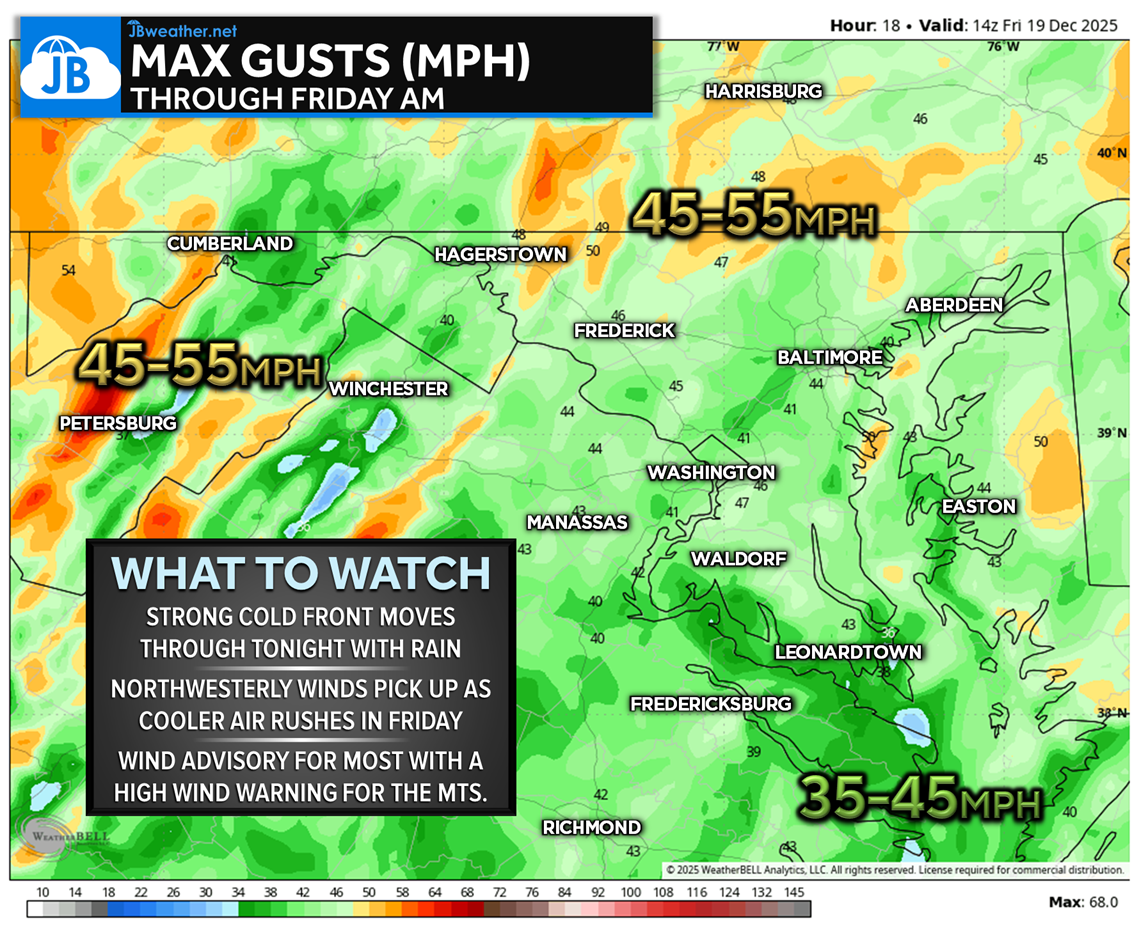 Strong Cold Front Brings Powerful Winds Tonight