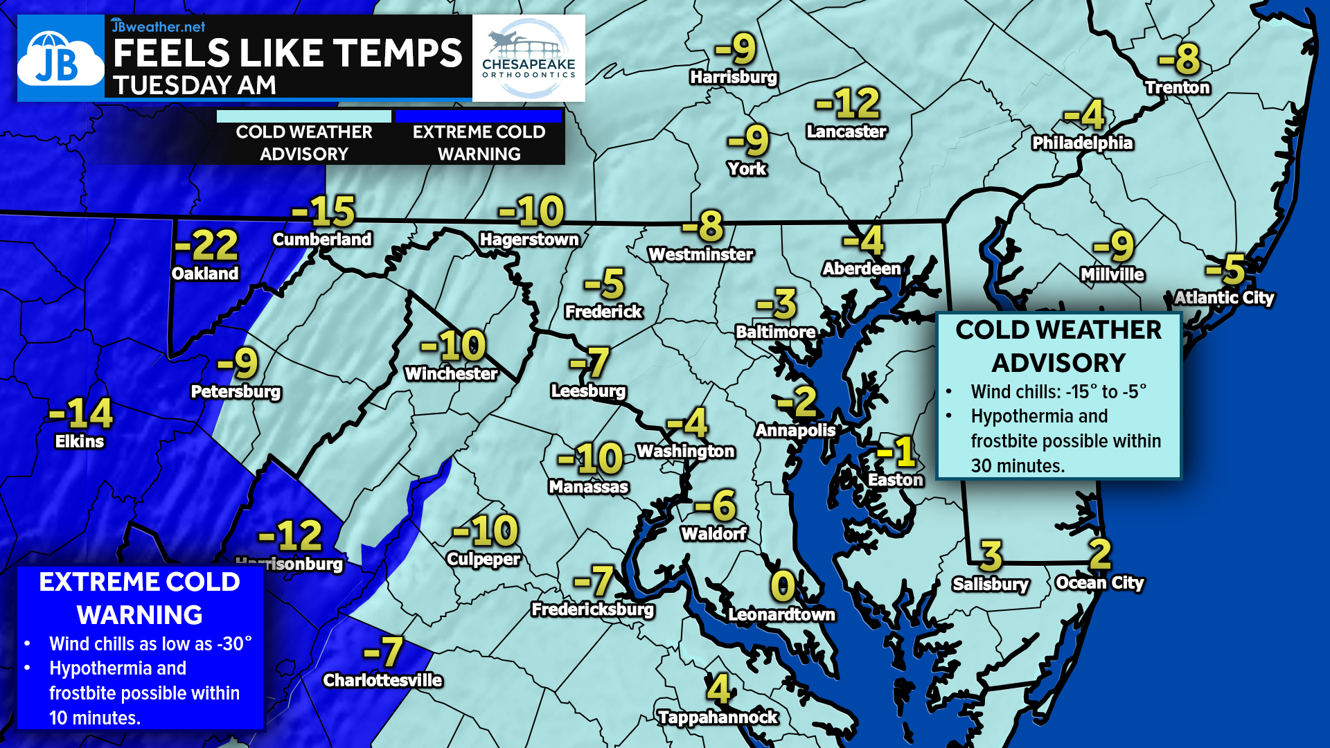 Tonight: Cold Weather Advisory In Effect