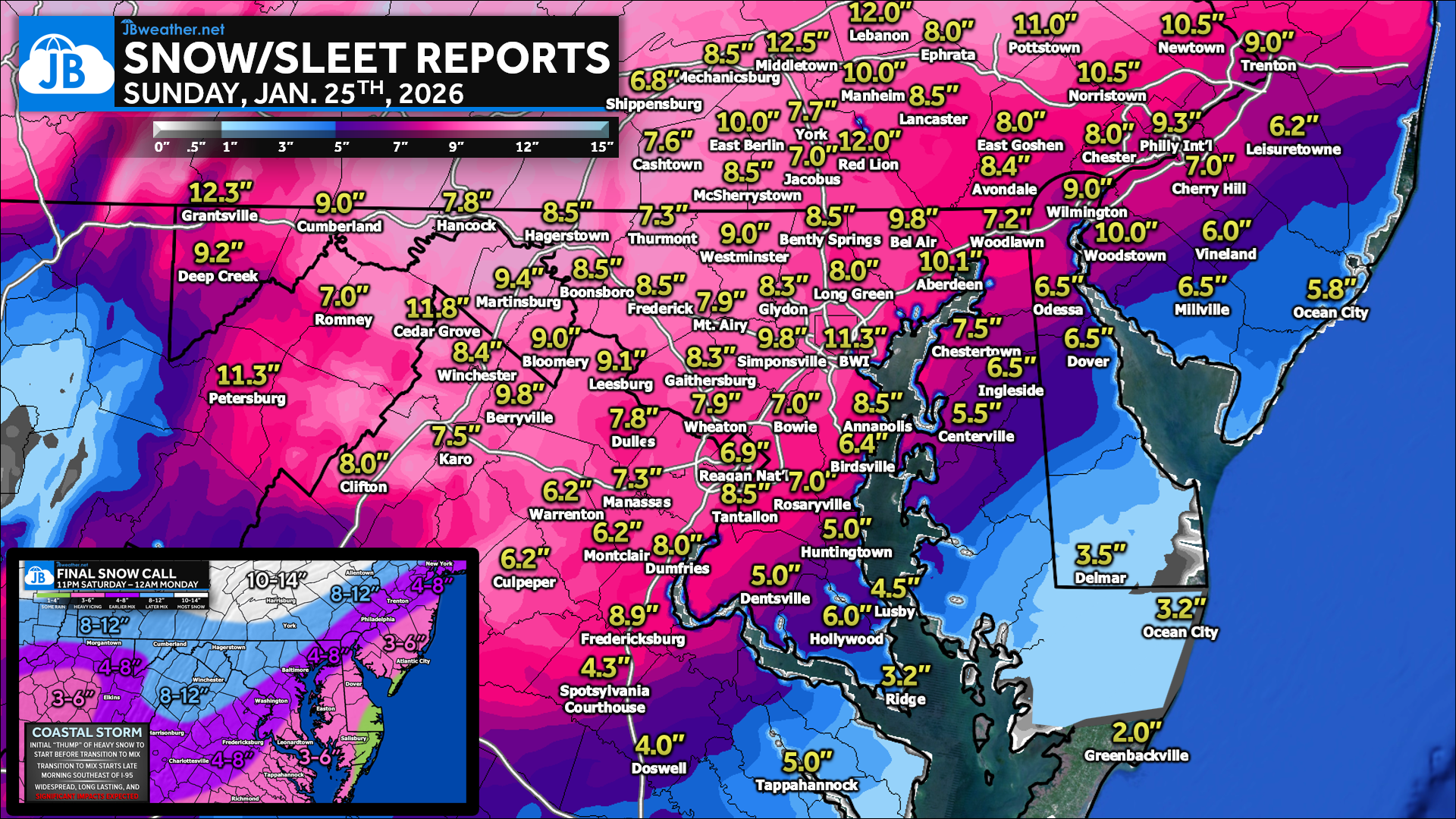 Snowfall Reports: Winter Storm Behaved As Forecast
