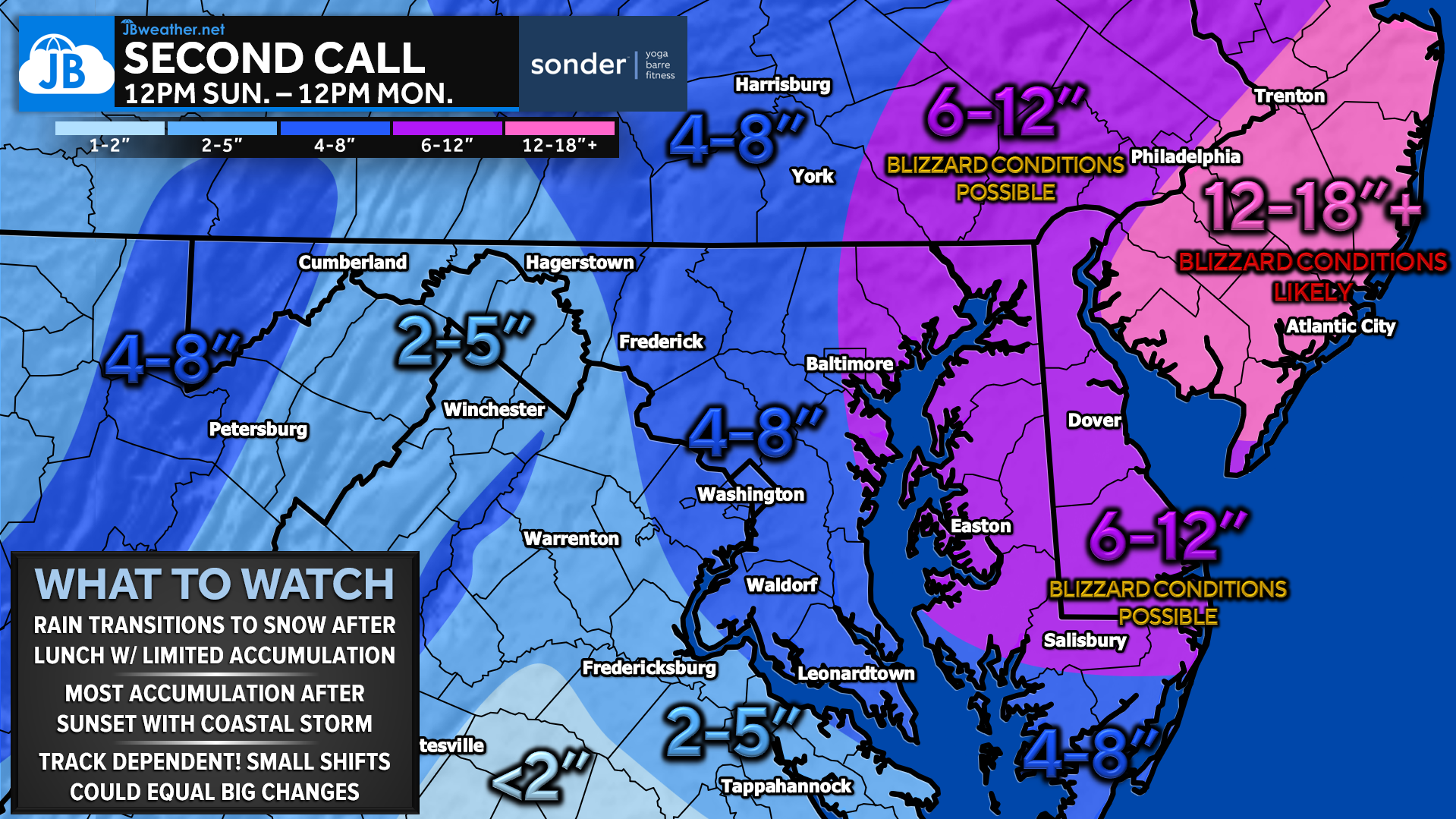 Second Call: Significant Coastal Storm to Bring Snow Sunday into Monday