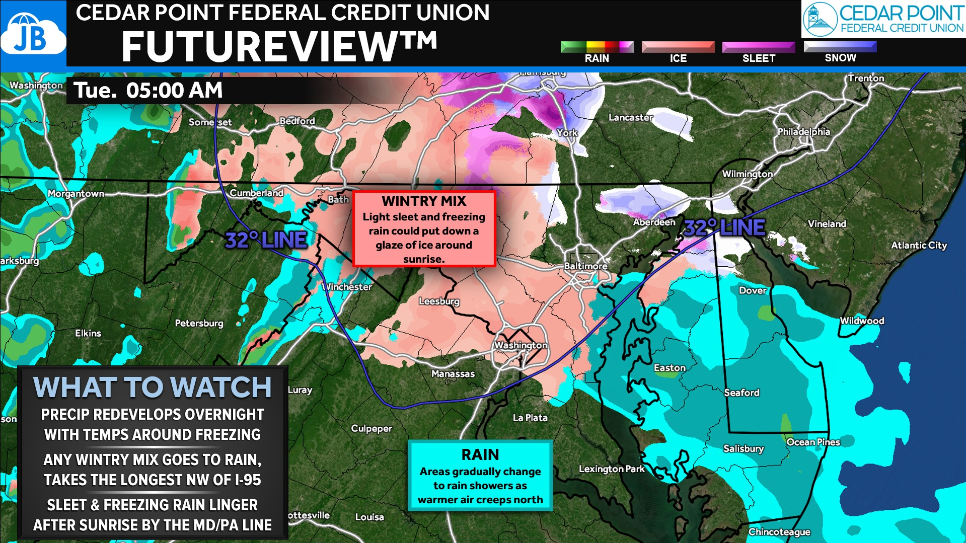 Wintry Mix Possible Early Tuesday AM