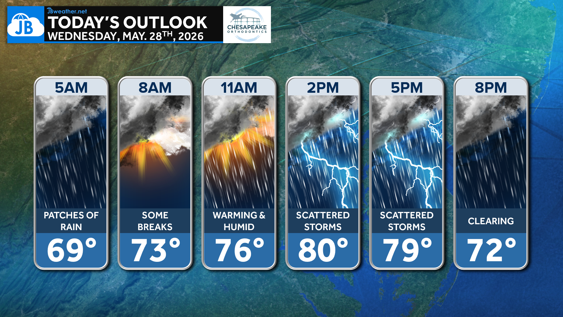 Wednesday’s Forecast: Risk of Afternoon Storms