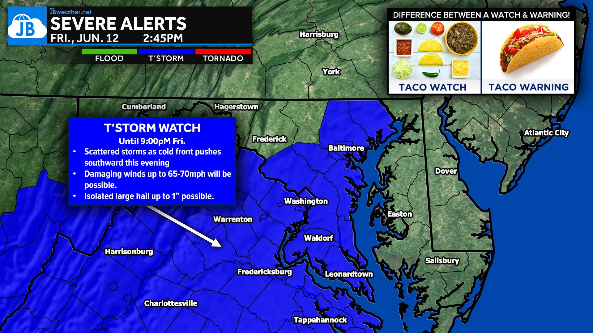 BREAKING: Severe Storm Watch Until 9PM Friday