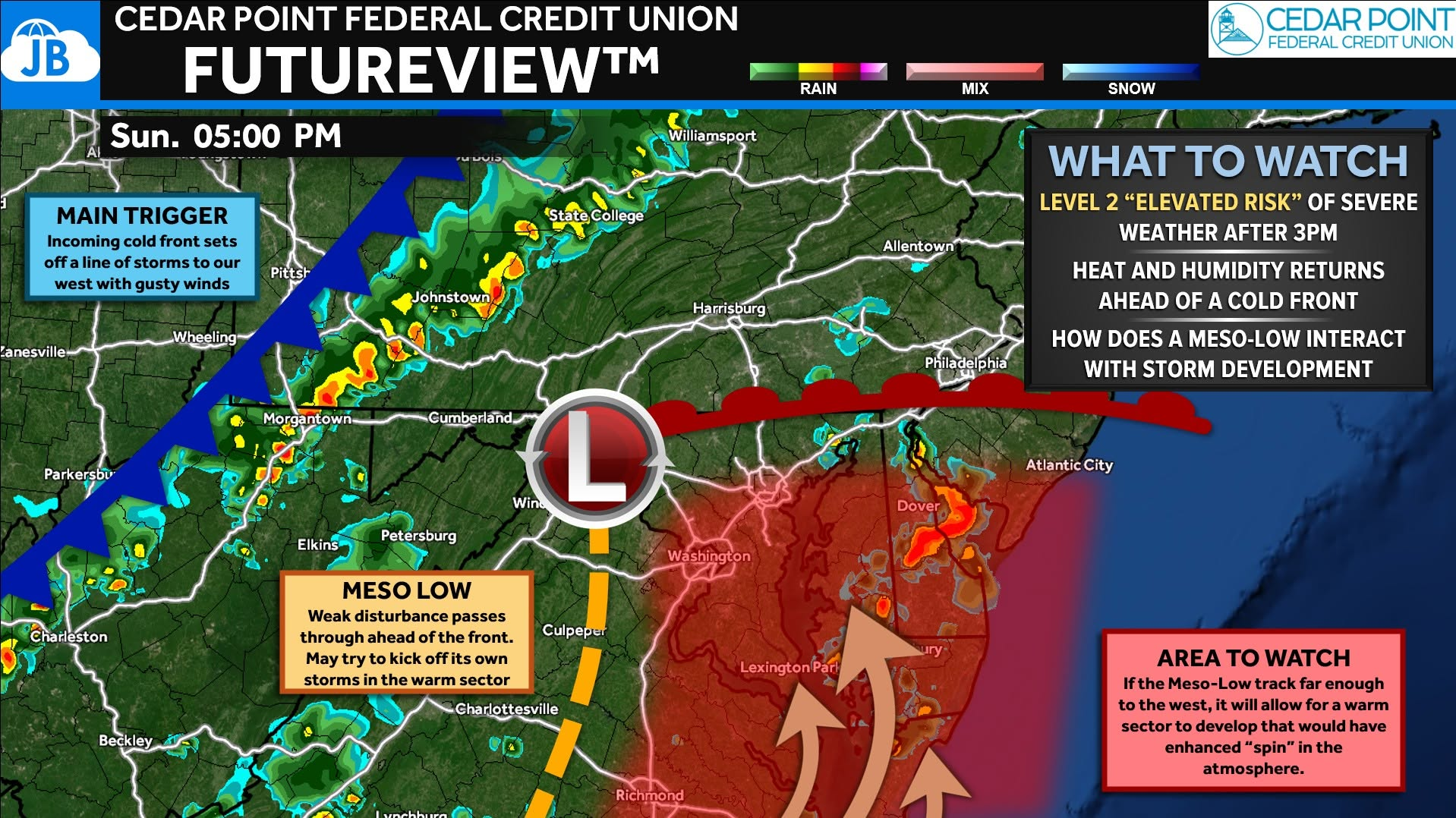 Risk of Severe Storms for Sunday Evening